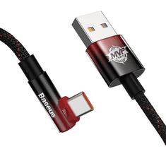 BASEUS Elbow USB USB-C angled kábel 1m 100W fekete piros (CAVP000420) (CAVP000420)