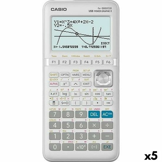 NEW Casio FX-9860G II Fehér grafikus számológép (5 db)