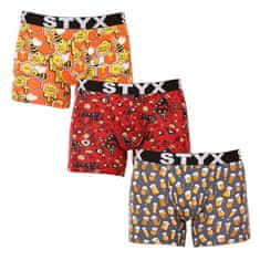 Styx 3PACK férfi boxeralsó hosszú arti sport gumi több színben (3U13714) - méret XL