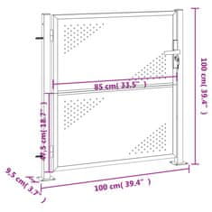 Vidaxl rozsdamentes acél kertkapu 100 x 100 cm 376487