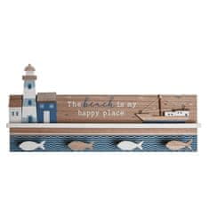 NEW DKD Lakberendezési falikar Natural Navy Wood MDF Mediterrán (40 x 5 x 18 cm)