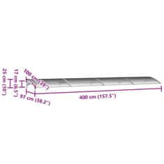 Vidaxl fekete polikarbonát ajtóelőtető 400 x 100 cm 153600