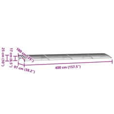 Vidaxl fekete polikarbonát ajtóelőtető 400 x 100 cm 153602