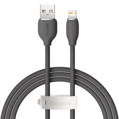 BASEUS Jelly USB-Lightning kábel, 2.4A, 1.2m, fekete (CAGD000001) (CAGD000001)