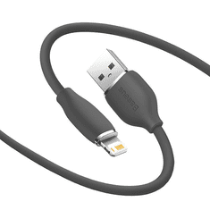 BASEUS Jelly USB-Lightning kábel, 2.4A, 1.2m, fekete (CAGD000001) (CAGD000001)