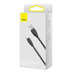 BASEUS Jelly USB-Lightning kábel, 2.4A, 1.2m, fekete (CAGD000001) (CAGD000001)