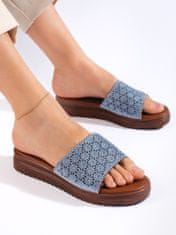 Amiatex Női papucs 107706 + Nőin zokni Gatta Calzino Strech, kék árnyalat, 41