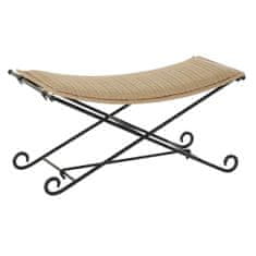 NEW DKD Lakberendezési szék Fekete fém világosbarna rattan (94 x 49 x 44 cm)