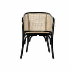 NEW Scaun de grădină DKD Home Decor Fekete Rattan Elm Wood (58 x 55 x 77 cm)