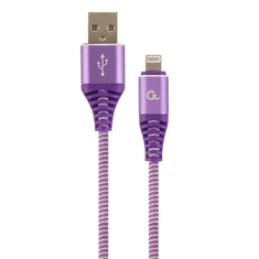 Gembird 8-pin - USB-A adat- és töltőkábel 2m lila-fehér (CC-USB2B-AMLM-2M-PW) (CC-USB2B-AMLM-2M-PW)