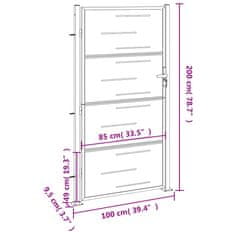 Vidaxl rozsdamentes acél kertkapu 100 x 200 cm 376485