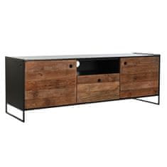 NEW DKD Home Decor TV szekrény 144,5 x 40 x 51 cm Fekete Narancs Újrahasznosított fa Fenyőfa