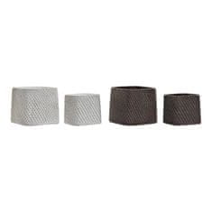 NEW DKD Home Decor Barna Cement Fehér (15 x 15 x 13 cm) (2 db)