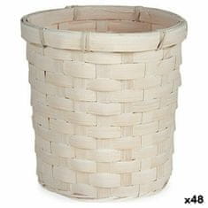 NEW Virágállvány Fehér PVC bambusz (17 x 15 x 17 cm) (48 db)