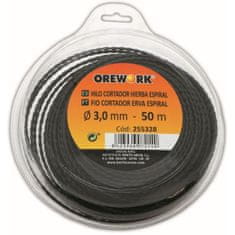 NEW Strimmer Line Orework Ø 3,3 mm Nylon sodrott spirál 50 m