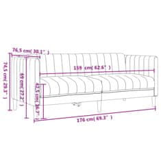 Vidaxl 2 személyes sötétszürke szövet kanapé 372605