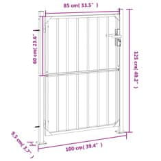 Vidaxl rozsdamentes acél kertkapu 100 x 125 cm 376470