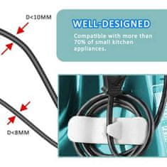 PrimePick 6 darab kábelrögzítő, rendezők a rendezett térért, vége a kusza kábeleknek, egyszerű telepítés konyhai készülékekre, falakra és elemekre, kiváló irodai szervezéshez, WireFix