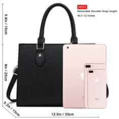 Dollcini Dollcini, női crossbody válltáska, divatos és elegáns kézitáska, PU bőrtáska, alkalmi táska, női/utazási/munka/napi, Fekete és fehér, 27 x 19 x 14 cm