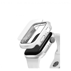 UNIQ Nautic Apple Watch 44mm műanyag tok üvegfóliával, fehér (UNIQ-44MM-NAUWHT) (UNIQ-44MM-NAUWHT)