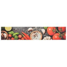 Vidaxl mosható zöldségmintás bársony konyhai szőnyeg 60x300 cm 136539