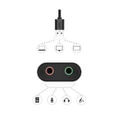 TKG Adapter: Ugreen 30724 - USB / Audio jack sztereó hang adapter, fekete