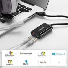 TKG Adapter: Ugreen 30724 - USB / Audio jack sztereó hang adapter, fekete