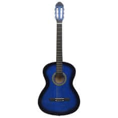 Vidaxl kék klasszikus hársfa gitár kezdőknek 4/4 39" 70108