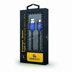 Gembird Premium USB Type-C - USB-A kábel 1m kék (CC-USB2J-AMCM-1M-BL) (CC-USB2J-AMCM-1M-BL)