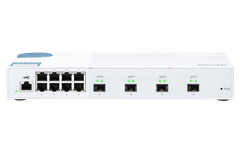 QNAP menedzselt switch QSW-M408S (12 port: 8x Gigabit port + 4x 10G SFP+ port)