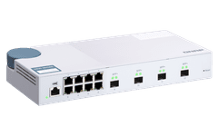 QNAP menedzselt switch QSW-M408S (12 port: 8x Gigabit port + 4x 10G SFP+ port)