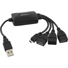 Esperanza Esperanza EA158 USB 2.0 HUB 4 portos fekete