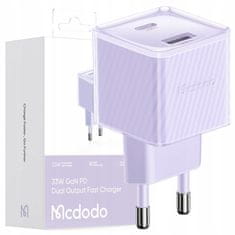 Mcdodo Mcdodo Gyors Telefon Töltő Hálózati Adapter 2X Usb Usb-C 33W Gan Lila