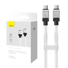 BASEUS CoolPlay USB-C - USB-C kábel 100W 1m fehér (CAKW000202) (CAKW000202)