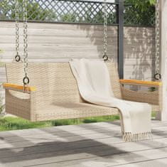 Greatstore bézs polyrattan hintapad 109 x 62 x 40 cm