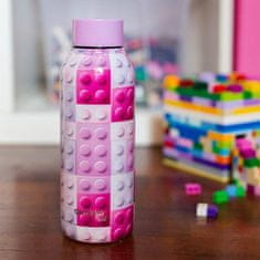 QUOKKA Solid Kids vákum szigetelt vizesüveg 510 ml, pink bricks
