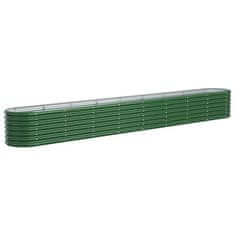 Vidaxl zöld porszórt acél kerti magaságyás 332x40x36 cm 318883