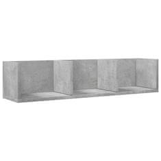 Vidaxl 2 db betonszürke szerelt fa faliszekrény 75x18x16,5 cm 840436