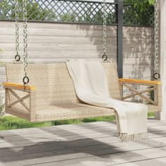 Greatstore bézs polyrattan hintapad 109 x 62 x 40 cm