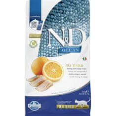 N&D OCEAN Cat GF Hering & Narancs ivartalanított felnőtt 300 g