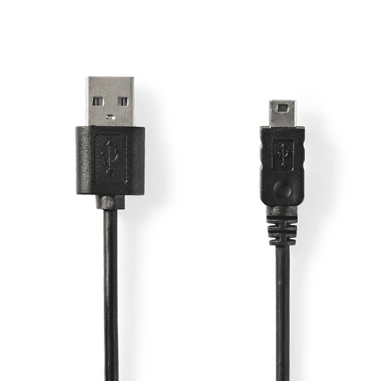 Nedis CCGL60301BK20 USB-A apa - Mini USB 2.0 Adat és töltő kábel - Fekete (2m)