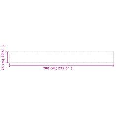 Vidaxl antracitszürke 100% oxford poliészter erkélyparaván 75 x 700 cm (4000046)