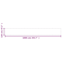Vidaxl krémszínű 100% oxford poliészter erkélyparaván 120 x 1000 cm (4000209)
