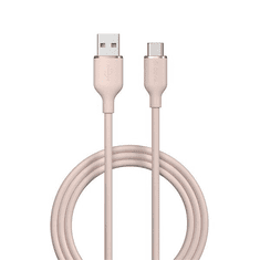 Devia USB töltő- és adatkábel, USB Type-C, 120 cm, 2400 mA, gyorstöltés, Jelly, EC629, rózsaszín (G149466)