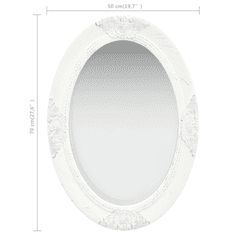 Vidaxl fehér barokk stílusú fali tükör 50 x 70 cm (320352)