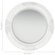 Vidaxl fehér barokk stílusú fali tükör 50 cm (320344)