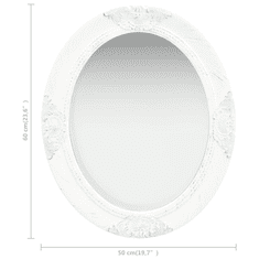 Vidaxl fehér barokk stílusú fali tükör 50 x 60 cm (320348)