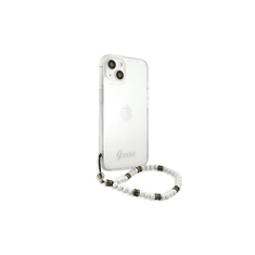 Guess PC Script and White Pearls Apple iPhone 13 Tok - Átlátszó (GUHCP13MKPSWH)