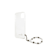 Guess PC Script and White Pearls Apple iPhone 13 Tok - Átlátszó (GUHCP13MKPSWH)