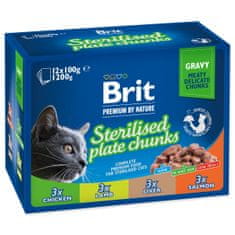 Brit BRIT Premium by Nature macskáknak STERILIZÁLT TÁPLÁLYOS CSOMAG 12x 100 g